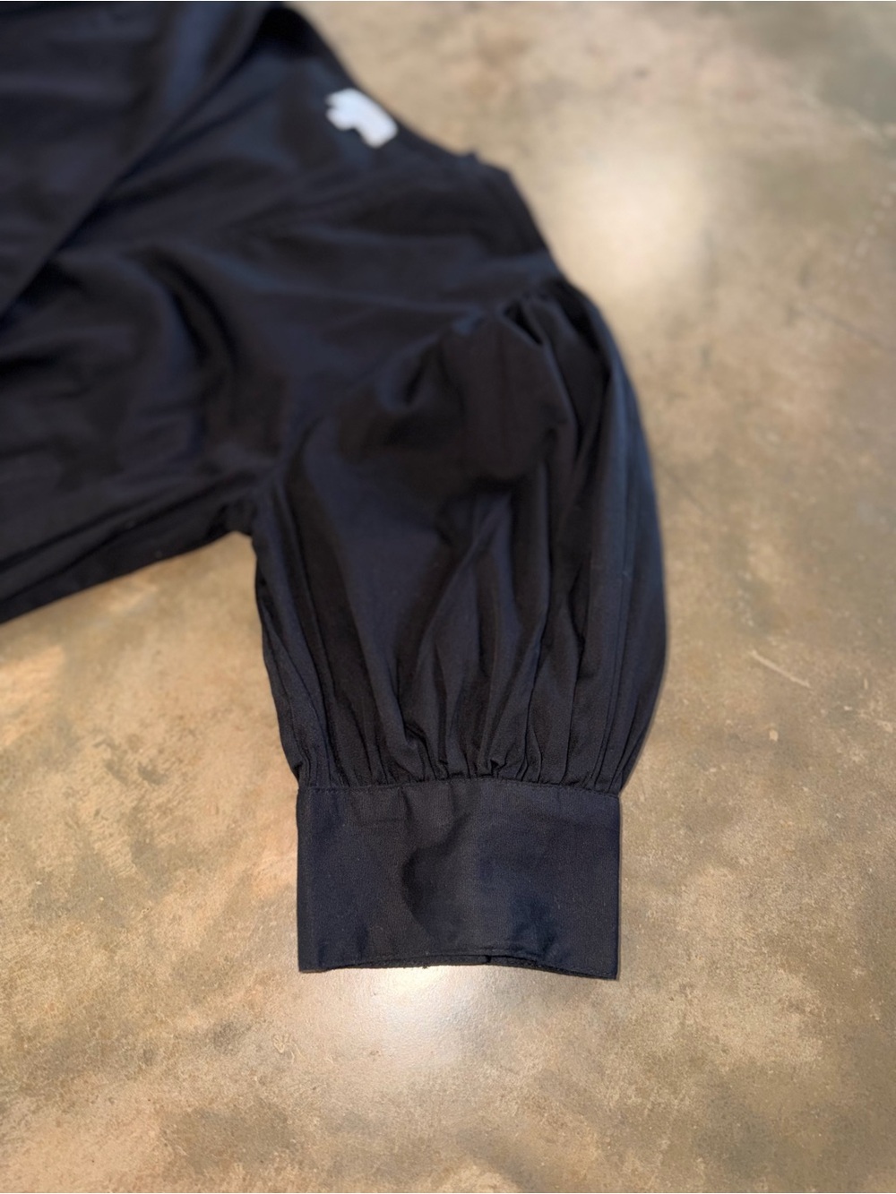 Anthropologie S’Edge Black True Wrap Mini Dress Puff Sleeve Cotton Small - Picture 2 of 10